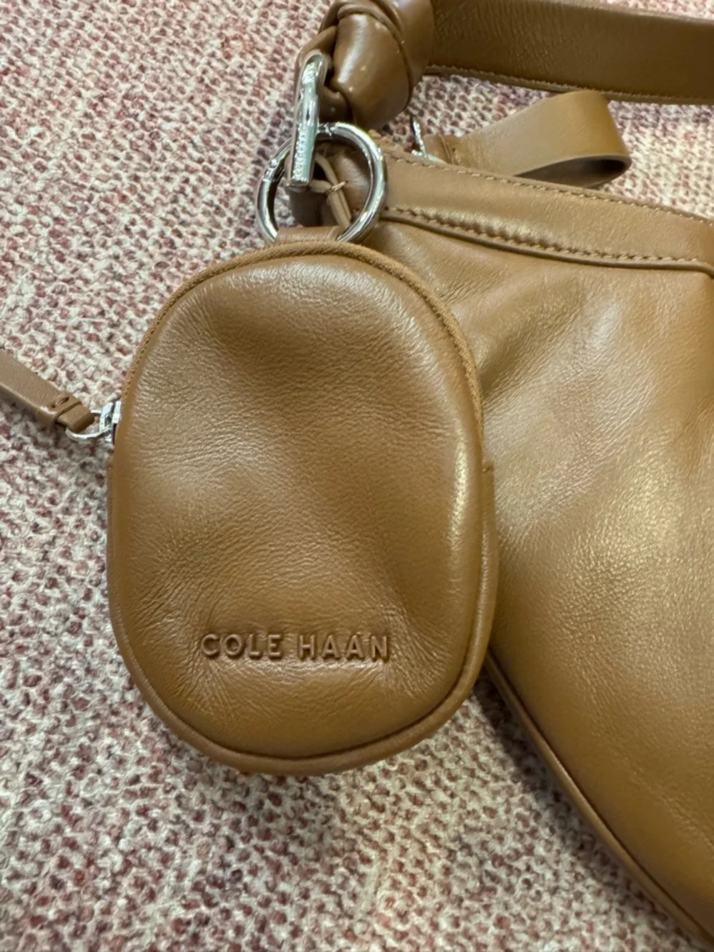Cole Haan Womens' Quilted soft leather Hobo Bag - New Caramel